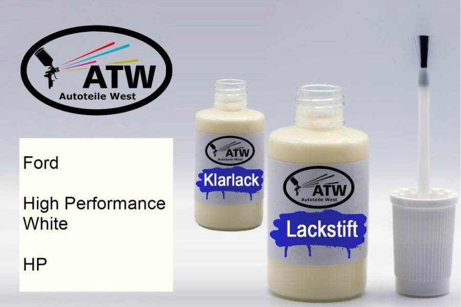 Ford, High Performance White, HP: 20ml Lackstift + 20ml Klarlack - Set, von ATW Autoteile West.